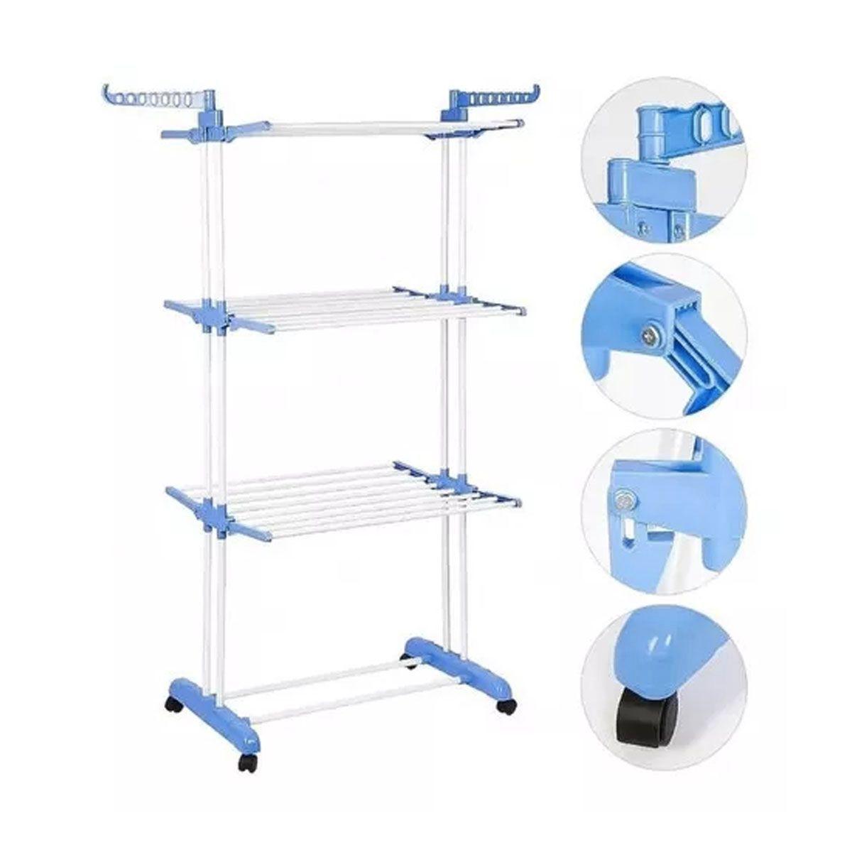 Tendedero Ropa Perchero Plegable Colgador De 3 Niveles-1