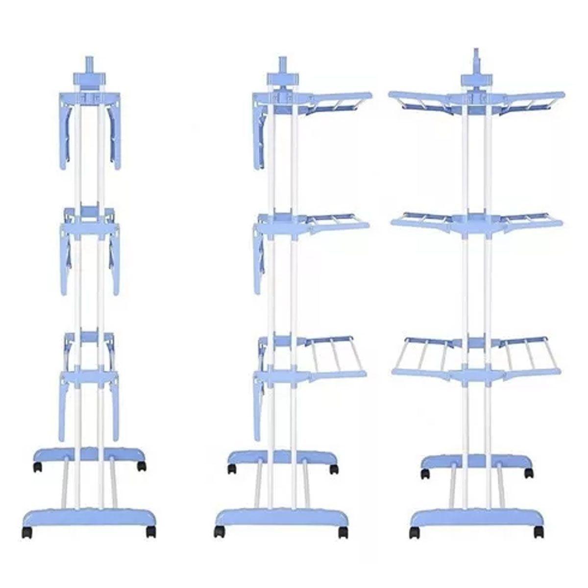 Tendedero Ropa Perchero Plegable Colgador De 3 Niveles-2