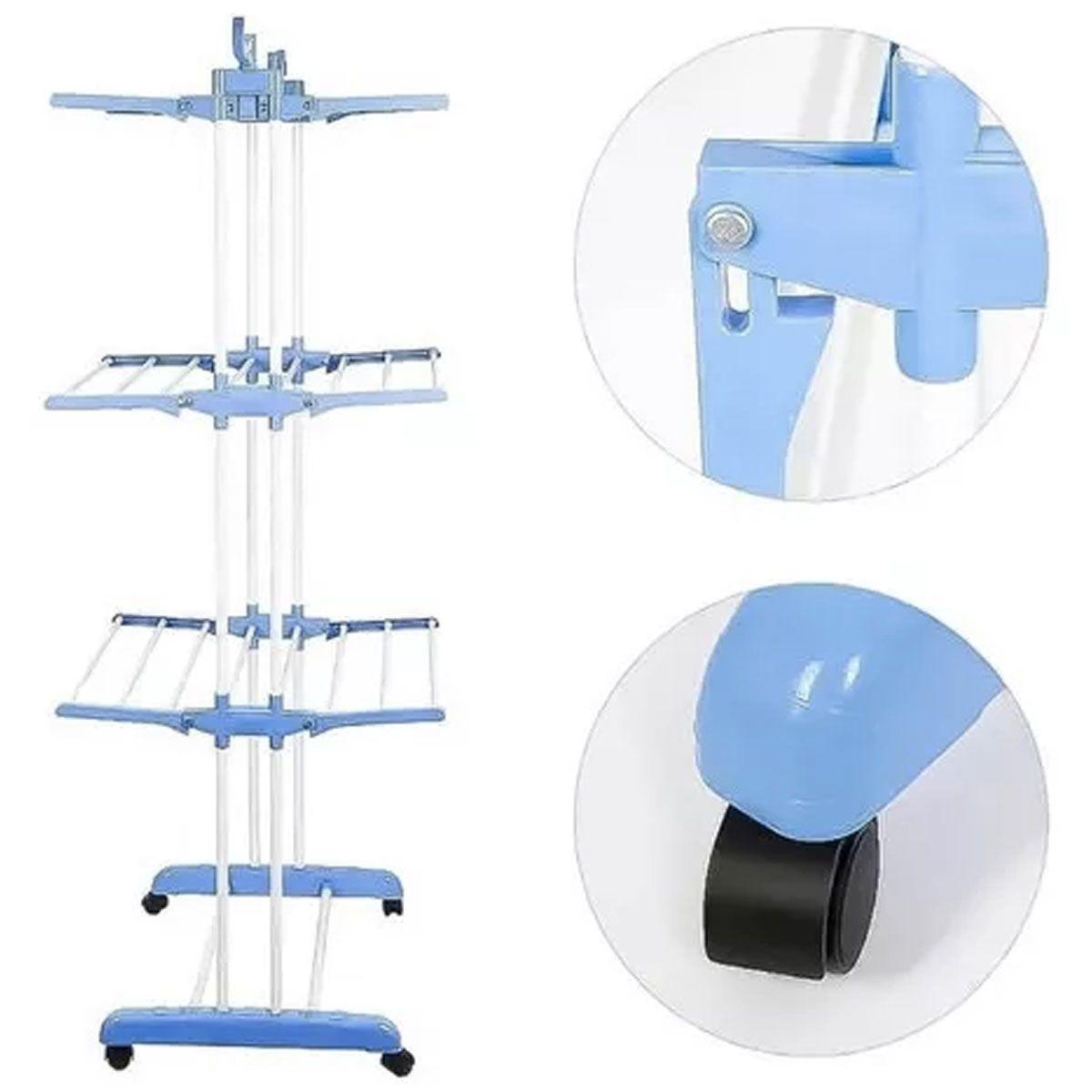 Tendedero Ropa Perchero Plegable Colgador De 3 Niveles-4