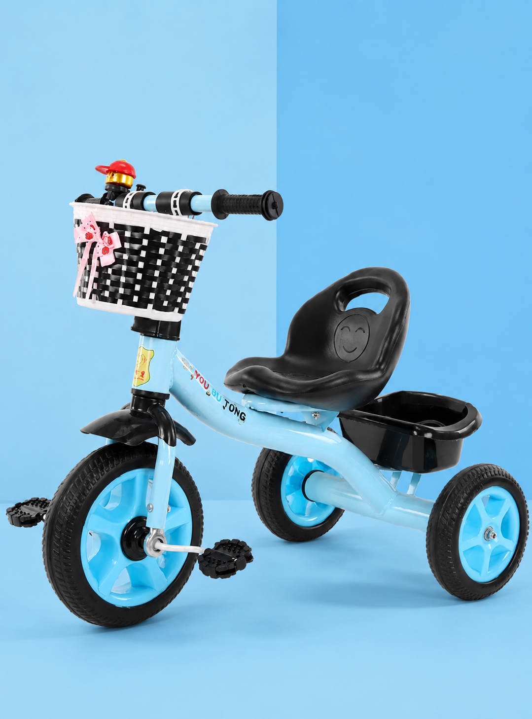 Triciclo Bicicleta Infantil Metálico Azul-2