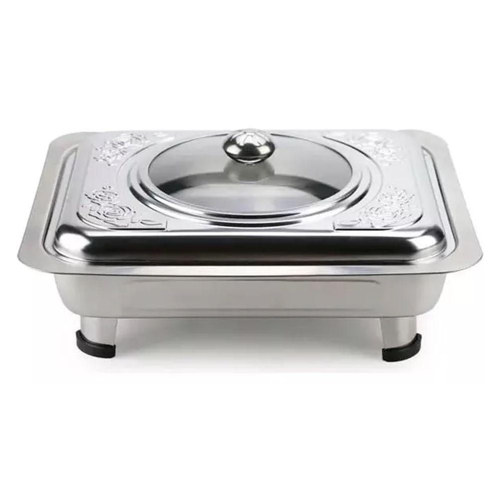 Bandeja Plato Exhibidor De Comida Estilo Buffet En Inox-6