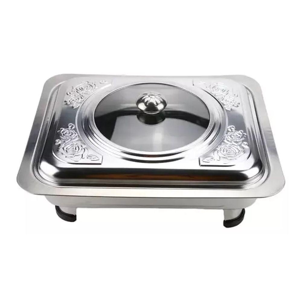 Bandeja Plato Exhibidor De Comida Estilo Buffet En Inox-7