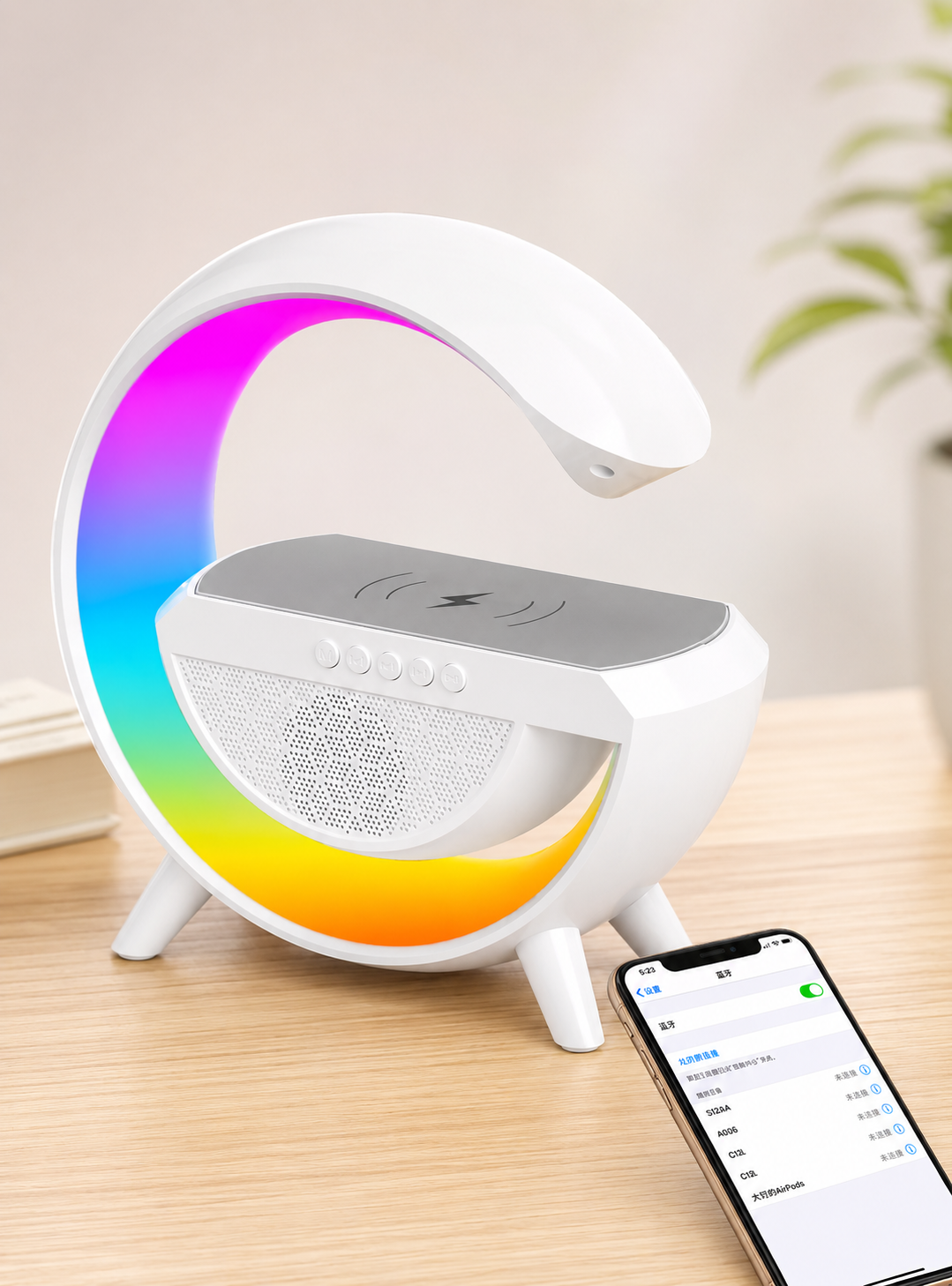 Parlante Bluetooth Lampara Usb Radio Cargador Inalambrico-2