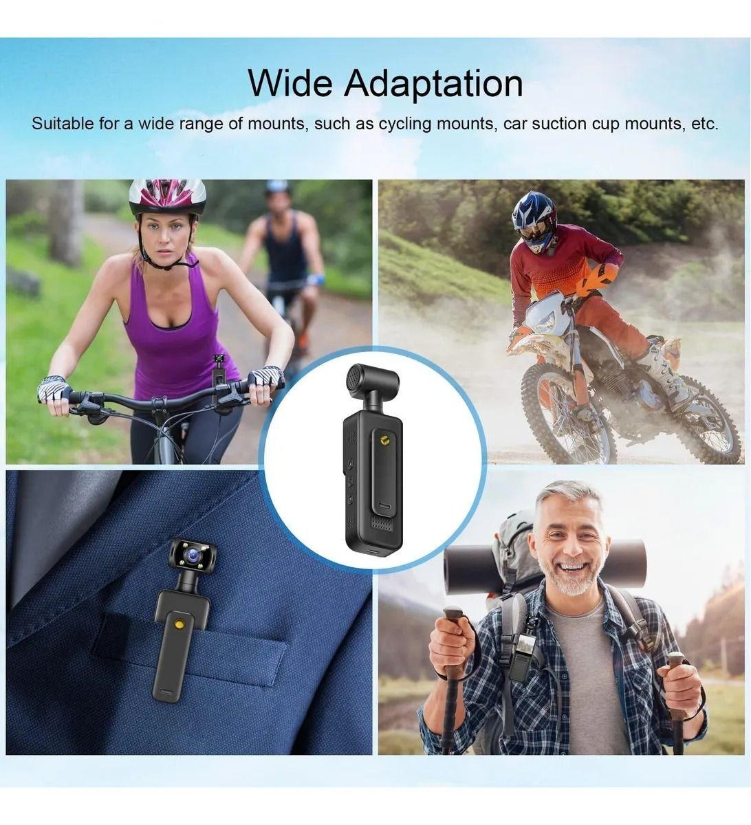 Cámara De Acción Wifi 4k Con Lente Giratoria De 180°y Luz-3