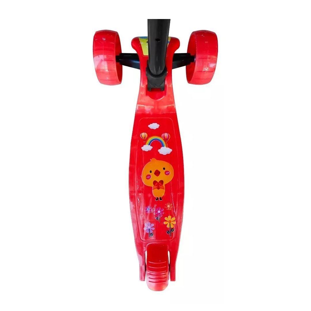 Scooter Monopatin Kids Plegable Diseños Ruedas Led Niños Rojo-2
