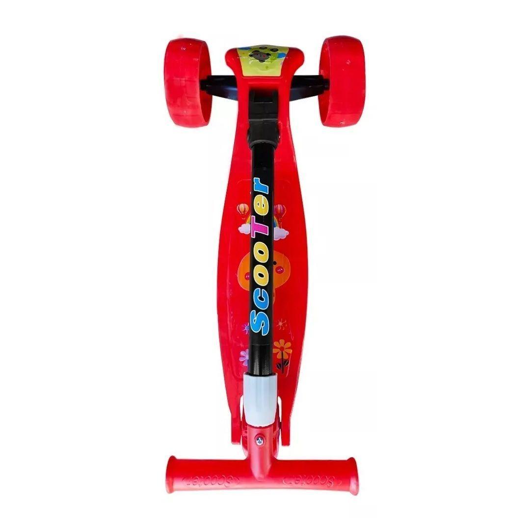Scooter Monopatin Kids Plegable Diseños Ruedas Led Niños Rojo-1