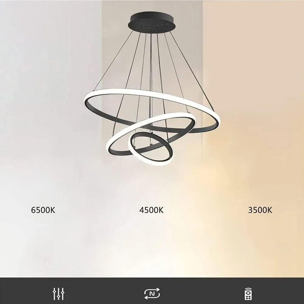 Lampara De Techo Colgante Led Diseño Moderno Triple Aro 48w-2