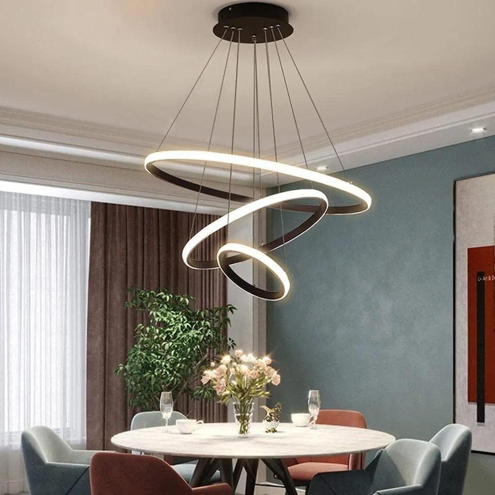 Lampara De Techo Colgante Led Diseño Moderno Triple Aro 48w-4