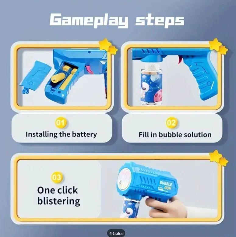 Juguete Pistola De Burbujas El ctrica Recargable Para Ni os-3
