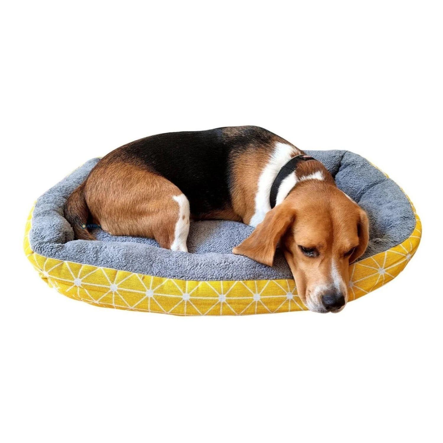 Cama Mascota Perro Gato Rectangular 60 X 40 Cms Amarillo -2