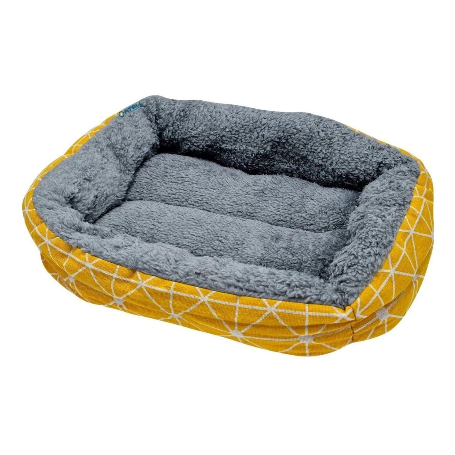 Cama Mascota Perro Gato Rectangular 60 X 40 Cms Amarillo -3