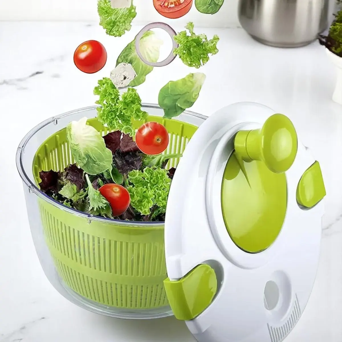 Centrifugador Secadora De Lechuga Escurridor De Verduras 5l-2
