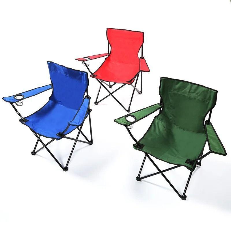 Silla Plegable Portátil Para Camping Playa + Bolsa Rojo-4