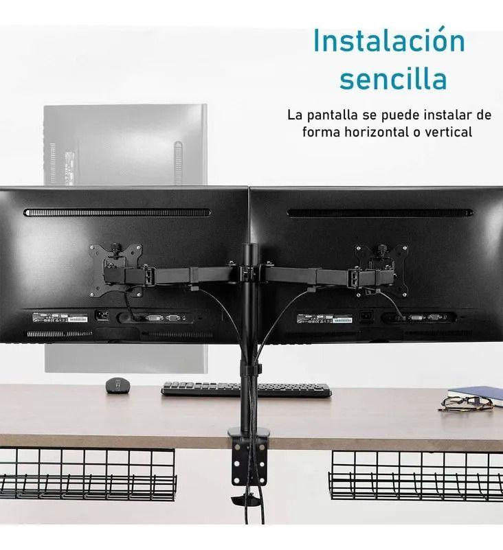 Soporte Para 2 Monitores 15-33 Pulgadas Ajustable Escritorio-3