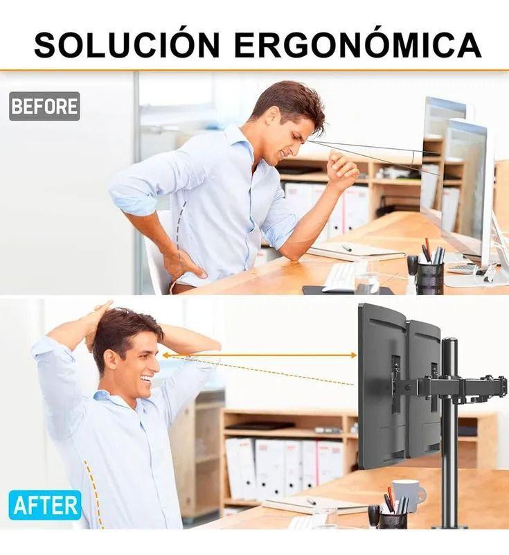 Soporte Para 2 Monitores 15-33 Pulgadas Ajustable Escritorio-5