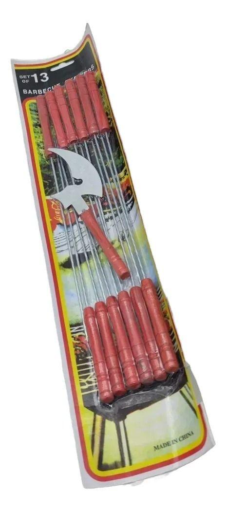 24 Fierritos Anticucho Brocheta Pincho Acero 32 Cm Asado-4