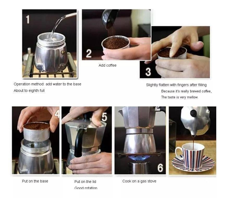 Cafetera Italiana Express 6 Tazas + Moledor Eléctrico Café-5