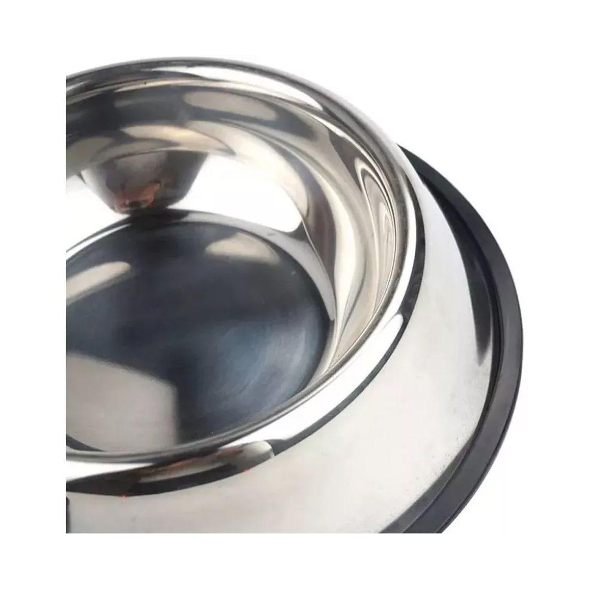 Plato Tazón Comida Agua Acero Inox Mascota Perro Gato 20 Cm-2