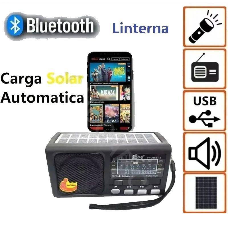 Radio Solar Bluetooth Linterna , Usb, Radio, Carga Automatic-5