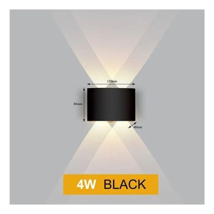 Pack X2 Lampara Led Focos Exterior Pared 4w Luz Cálida 3500k-1