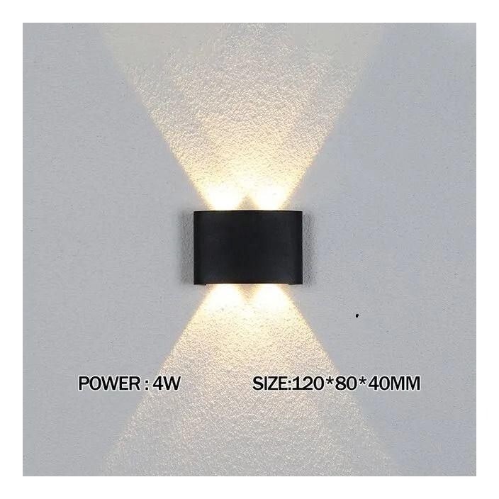 Pack X2 Lampara Led Focos Exterior Pared 4w Luz Cálida 3500k-3