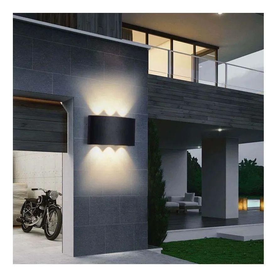 Pack X2 Lampara Led Focos Exterior Pared 4w Luz Cálida 3500k-4