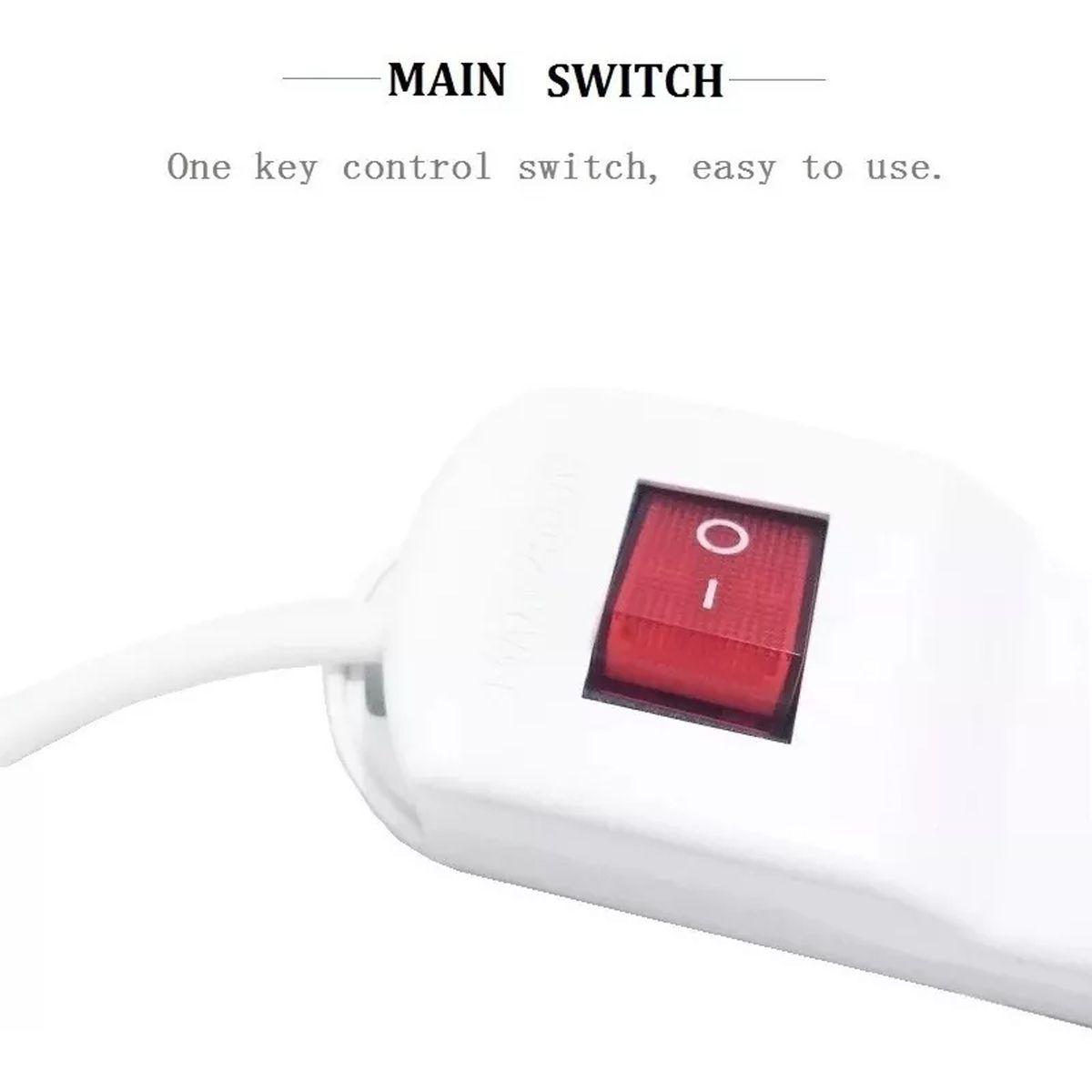 Alargador Zapatilla Con Switch Macrotel 5 Posiciones Blanco-2