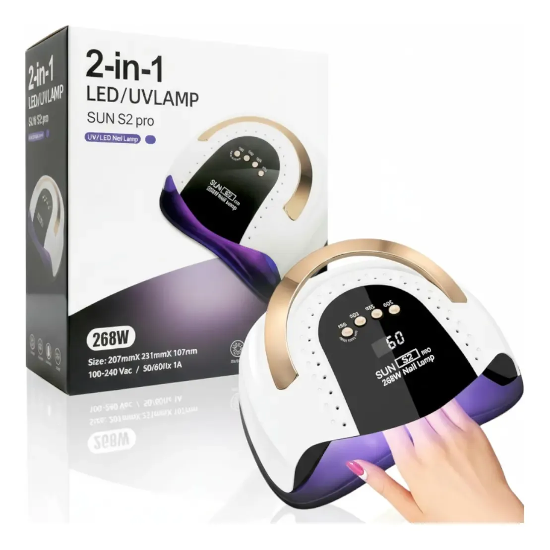 Lampara Para Unas Secadora Sun S2 Profesional 268w Cabina Uv-0