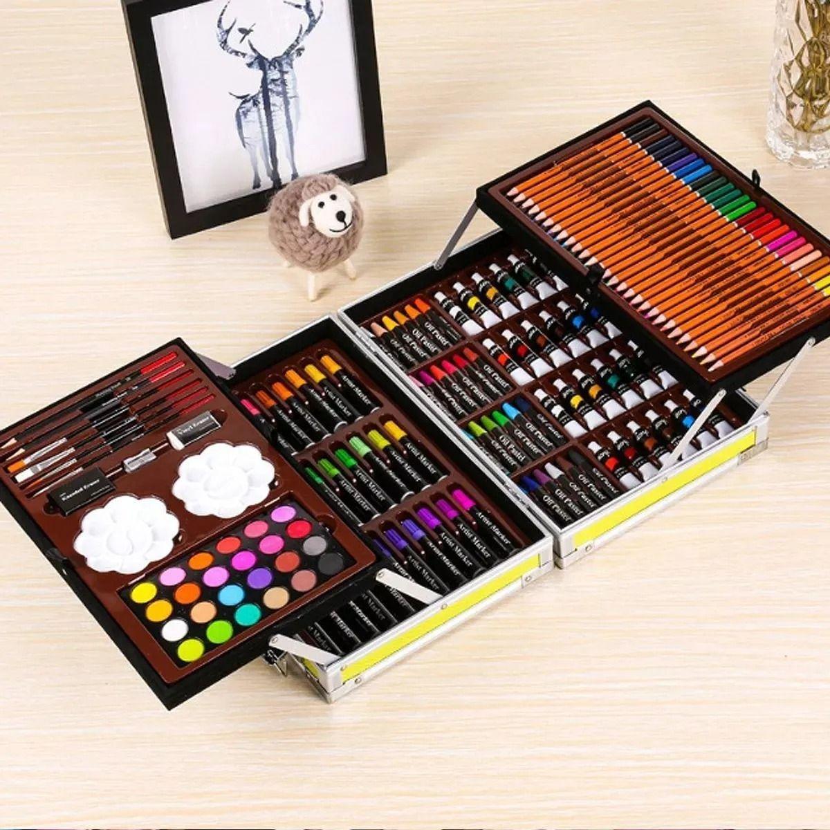 Kit Dibujo Niño 133 Piezas Pintura Arte En Maleta Aluminio-3