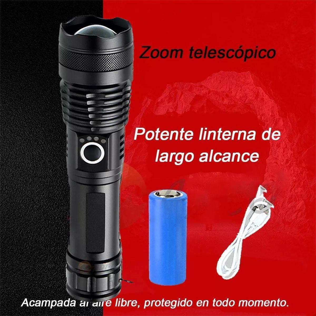 Potente Linterna Tactica Militar Usb P50 Linternas Camping-4