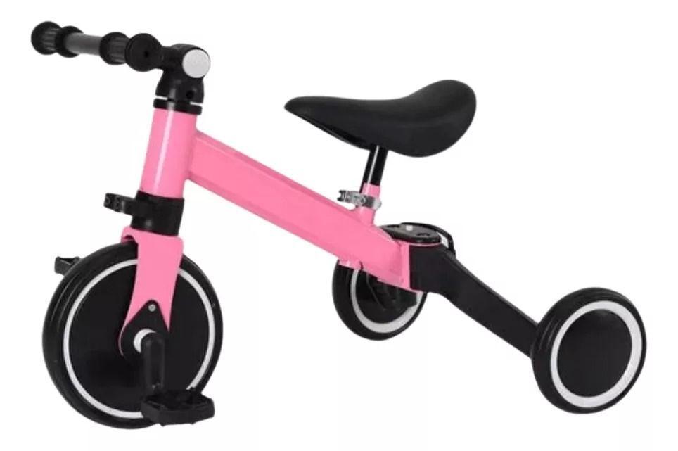 Bicicleta De Equilibrio Y Triciclo 3 En 1 Plegable Rosa-1