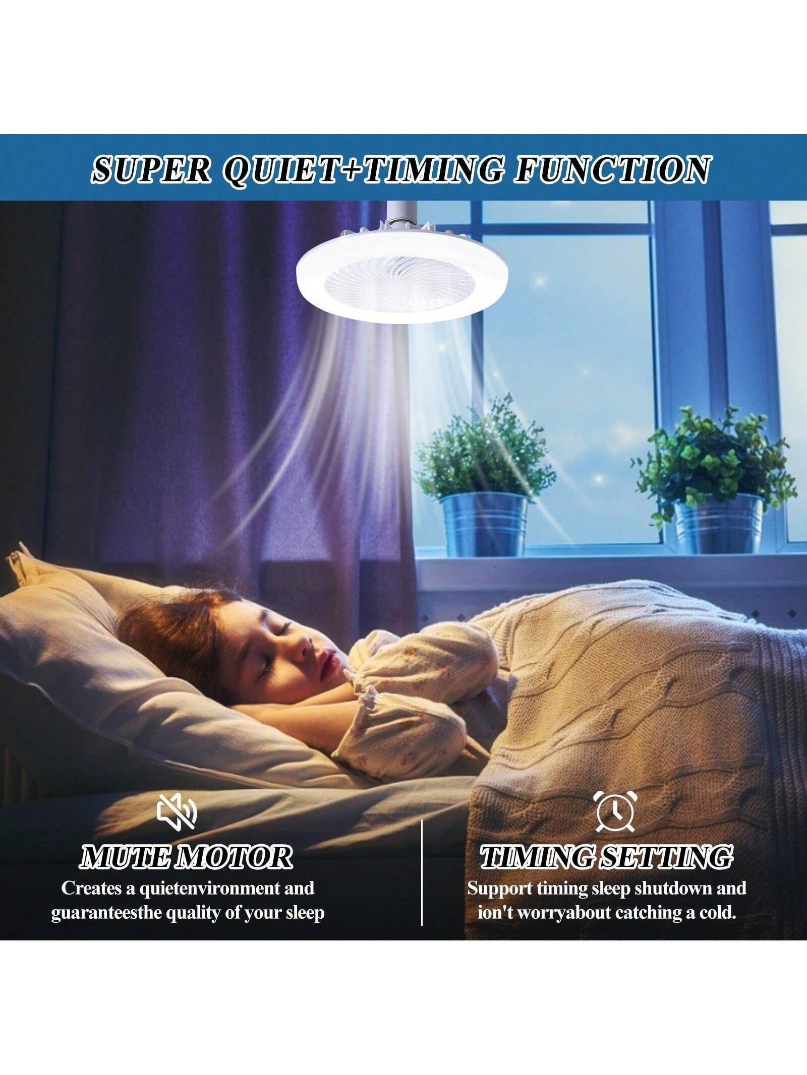 Ventilador Ampolleta Para Soquete E27 De Techo Luz Blanco-2
