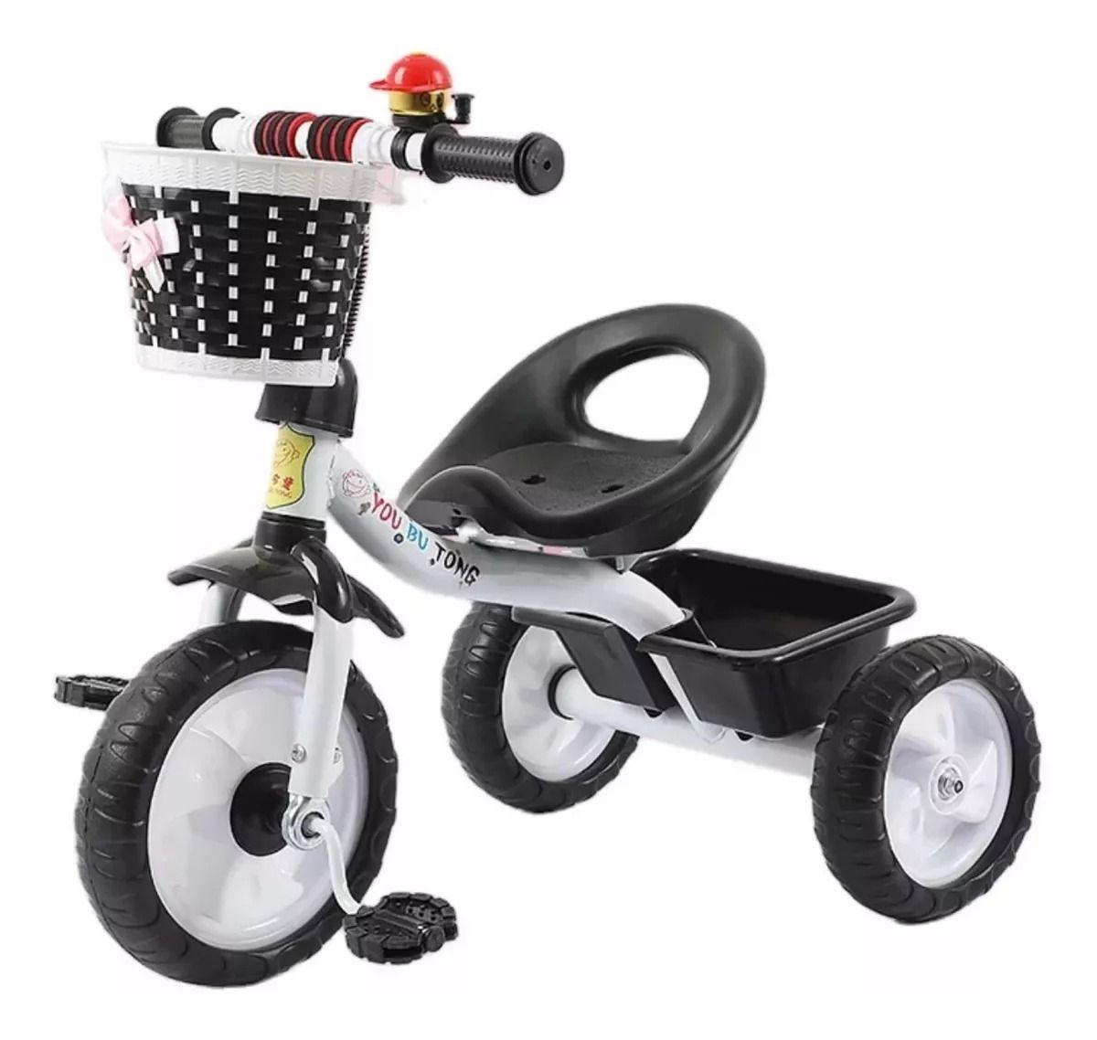 Triciclo Bicicleta Infantil Metálico Negro-0