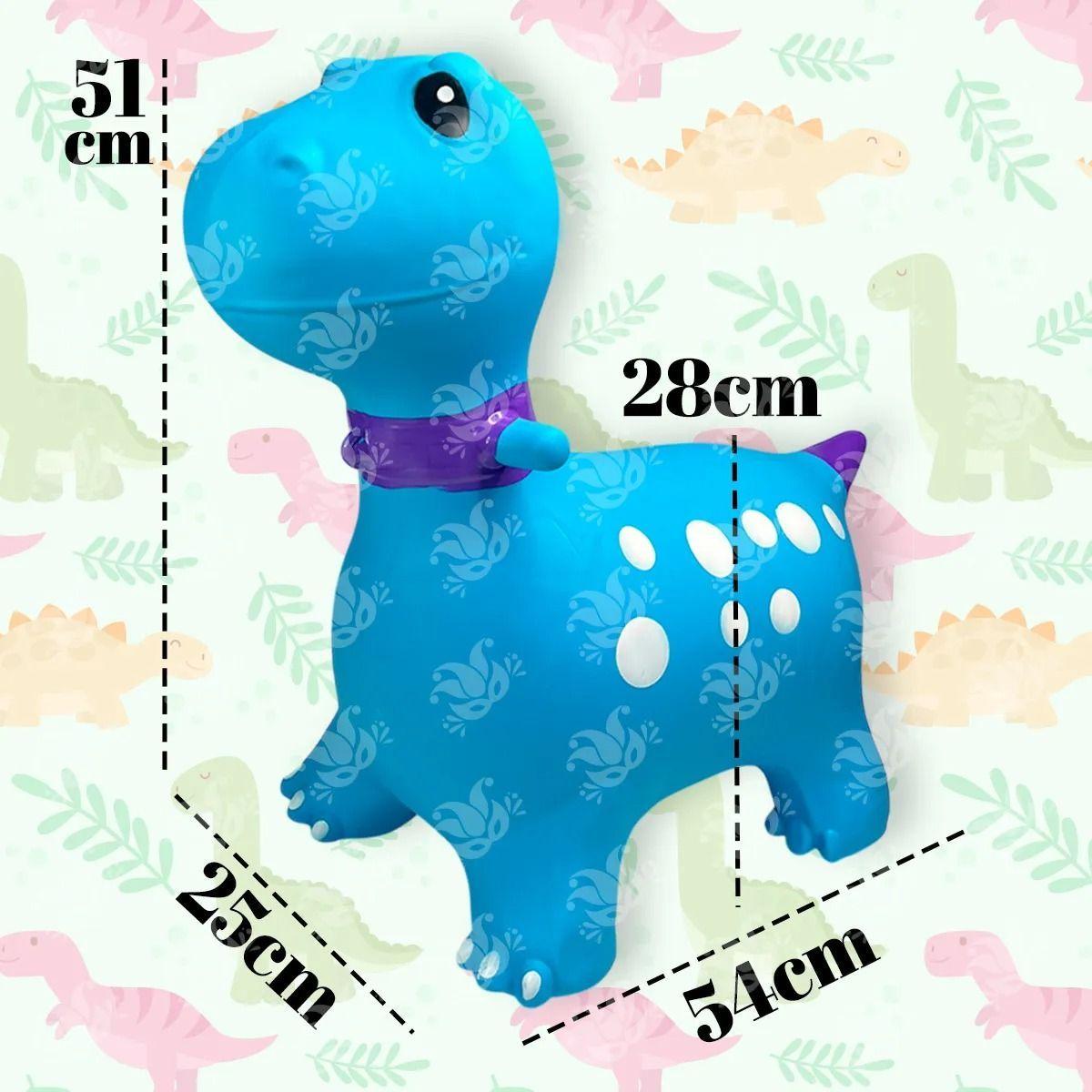 Montable Dinosaurio Inflable Juguete Azul Brinca Saltarin-3