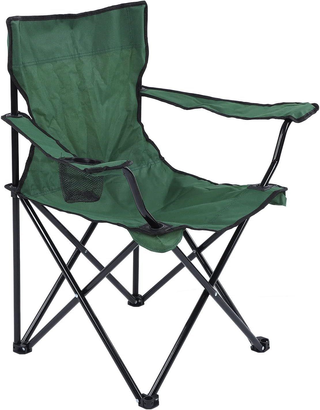 Silla Plegable Portátil Para Camping Playa + Bolsa Verde-2