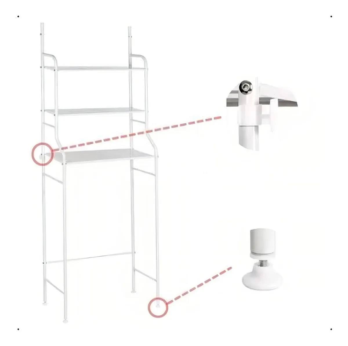 Estante Mueble Organizador De Ba o 3nvl Color Colores Blanco Blanco-2