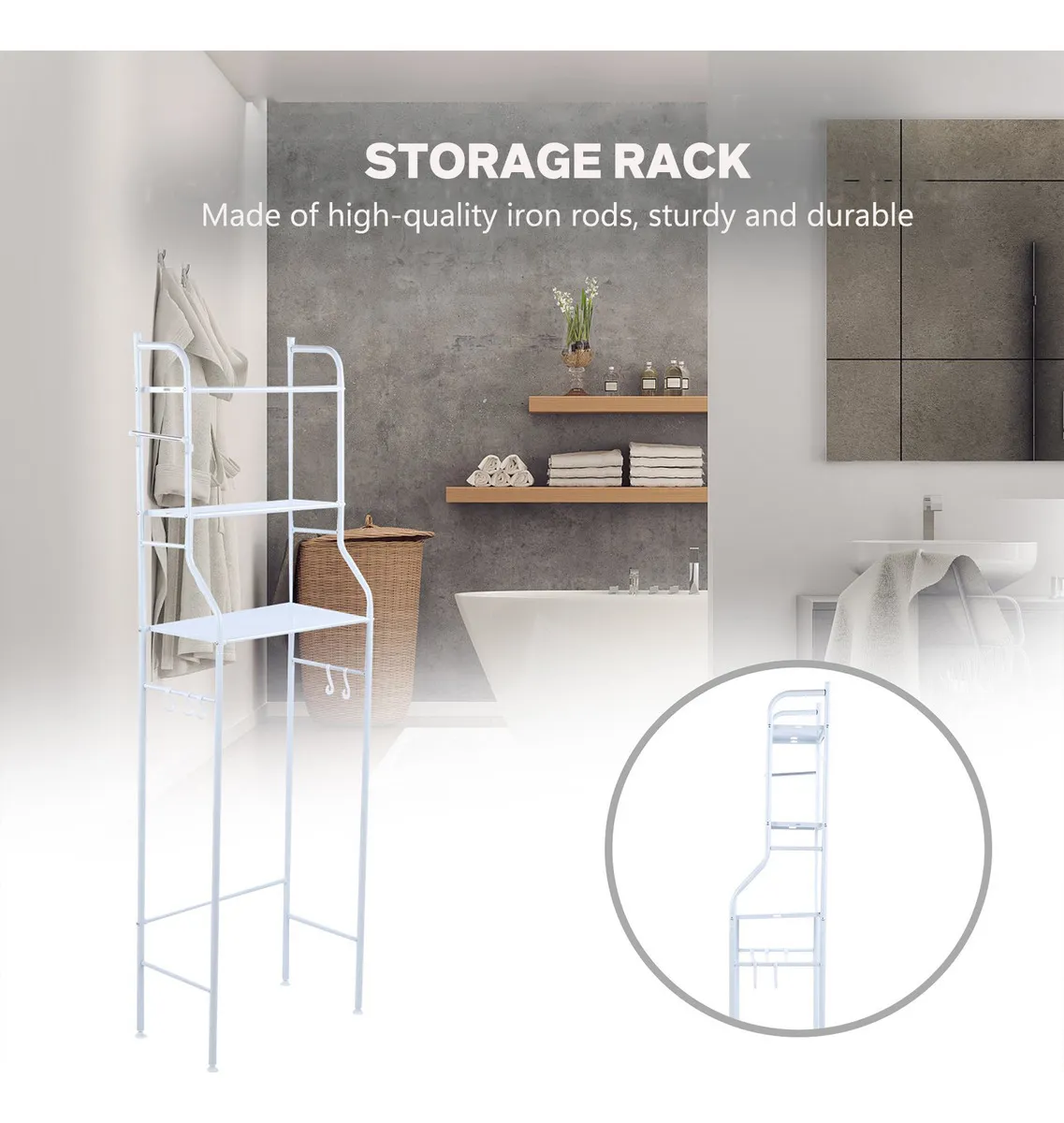 Estante Mueble Organizador De Ba o 3nvl Color Colores Blanco Blanco-3