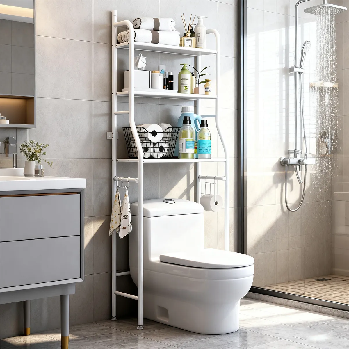 Estante Mueble Organizador De Ba o 3nvl Color Colores Blanco Blanco-4