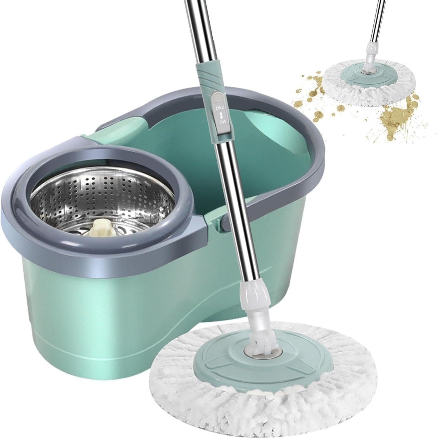 Mopa Giratoria 360 Con Balde Escurridor Verde-2