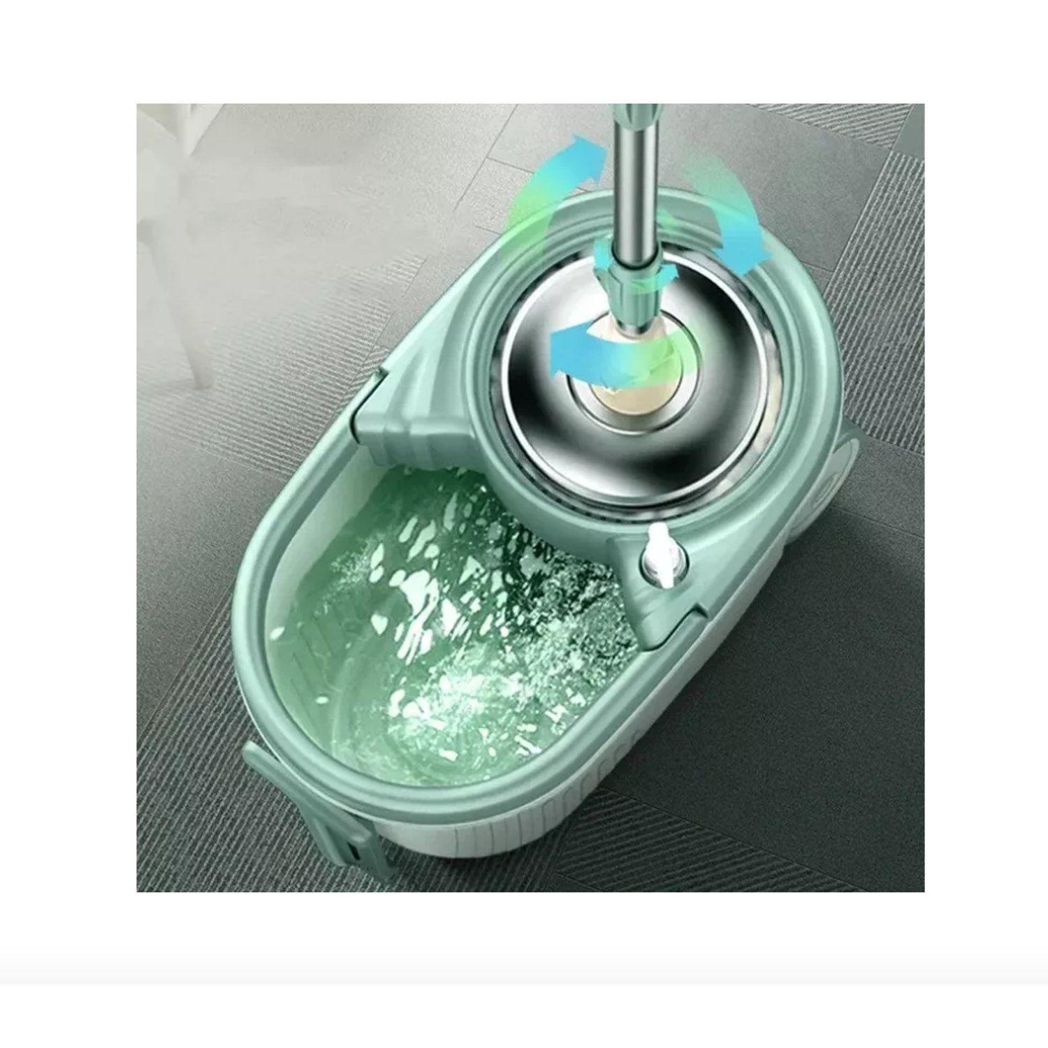 Mopa Giratoria 360 Con Balde Escurridor Verde-5