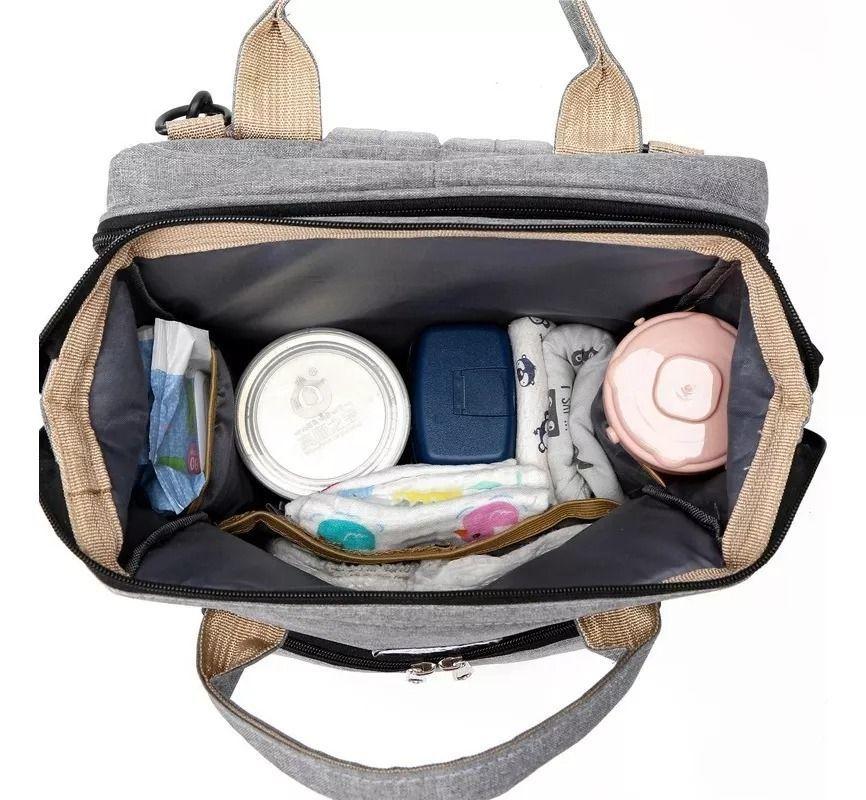 Mochila 3 En 1 Pañalera Cuna Y Mudador Portátil Para Bebés Rosa-2