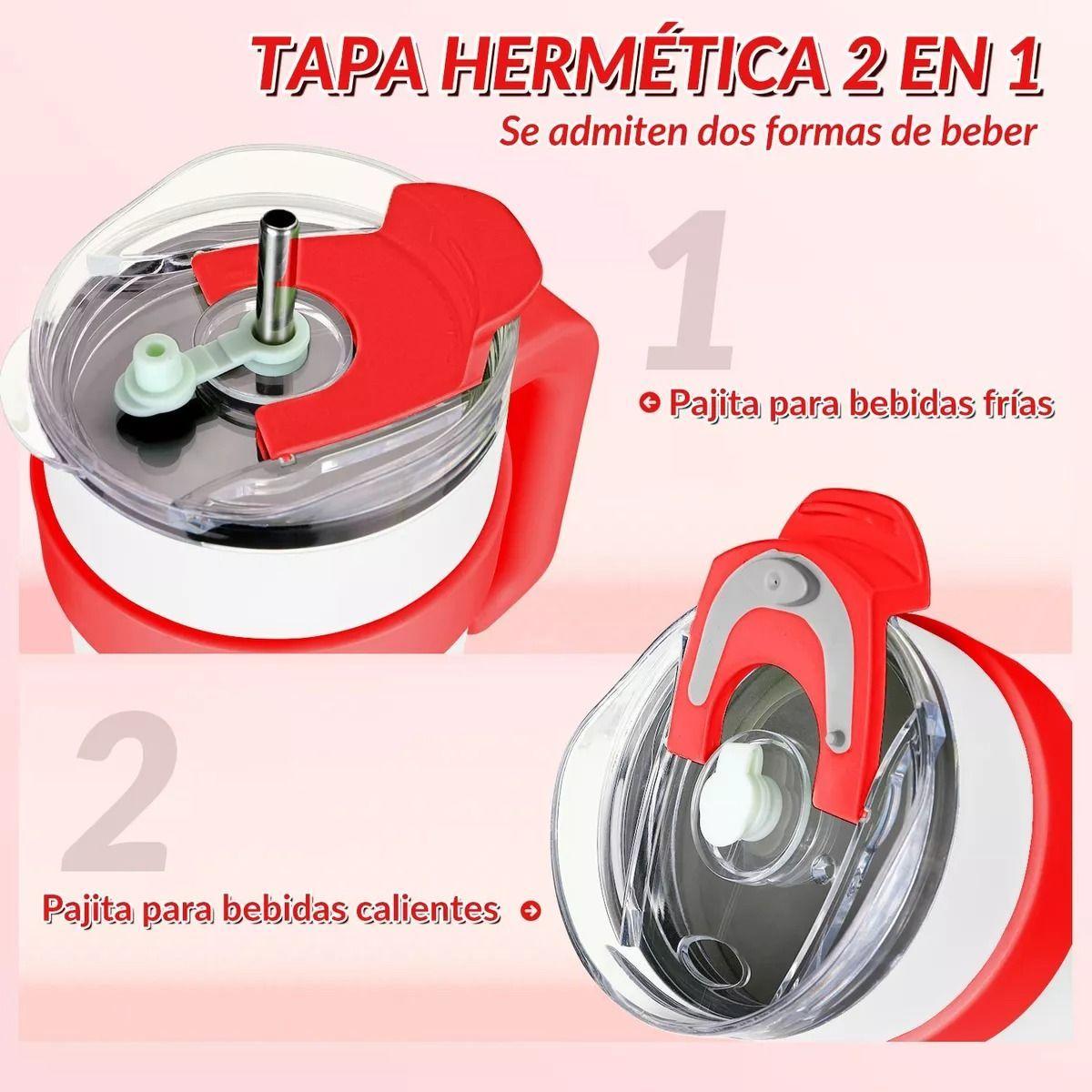 Vaso Térmico Mug De Acero Inoxidable 1.2 L Con Frio Y Calor Blanco-6