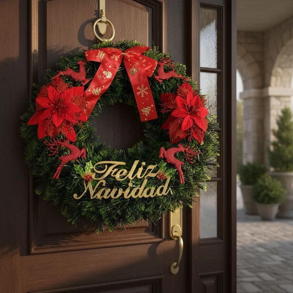 Corona Guirnalda Navide a Adorno Decorativo Navidad 40 Cm-2