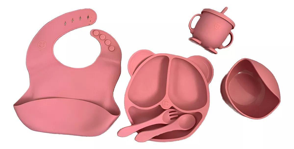 Set Alimentación Silicona Libre Bpa 6 Piezas Antideslizante-1