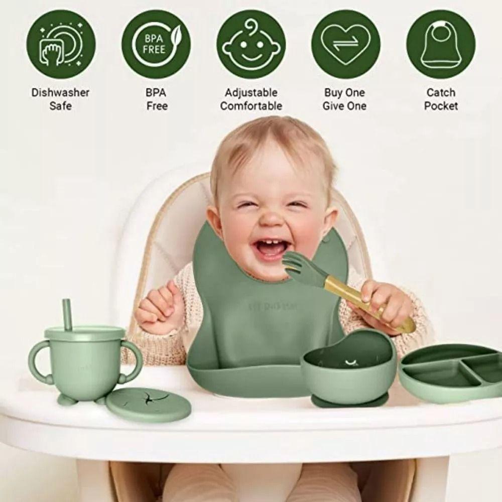 Set Alimentación Silicona Libre Bpa 6 Piezas Antideslizante-5