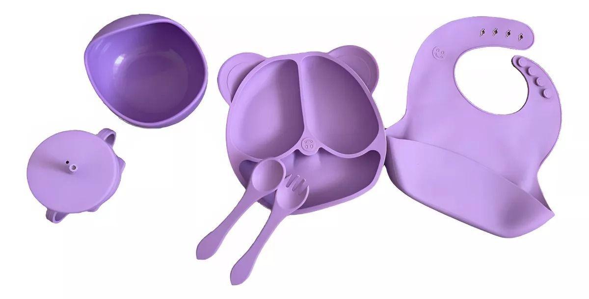 Set Alimentación Silicona Libre Bpa 6 Piezas Antideslizante-6