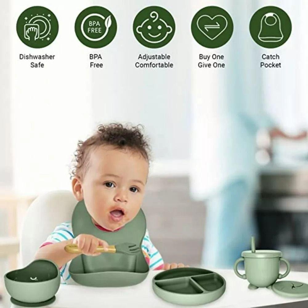 Set Alimentación Silicona Libre Bpa 6 Piezas Antideslizante-7