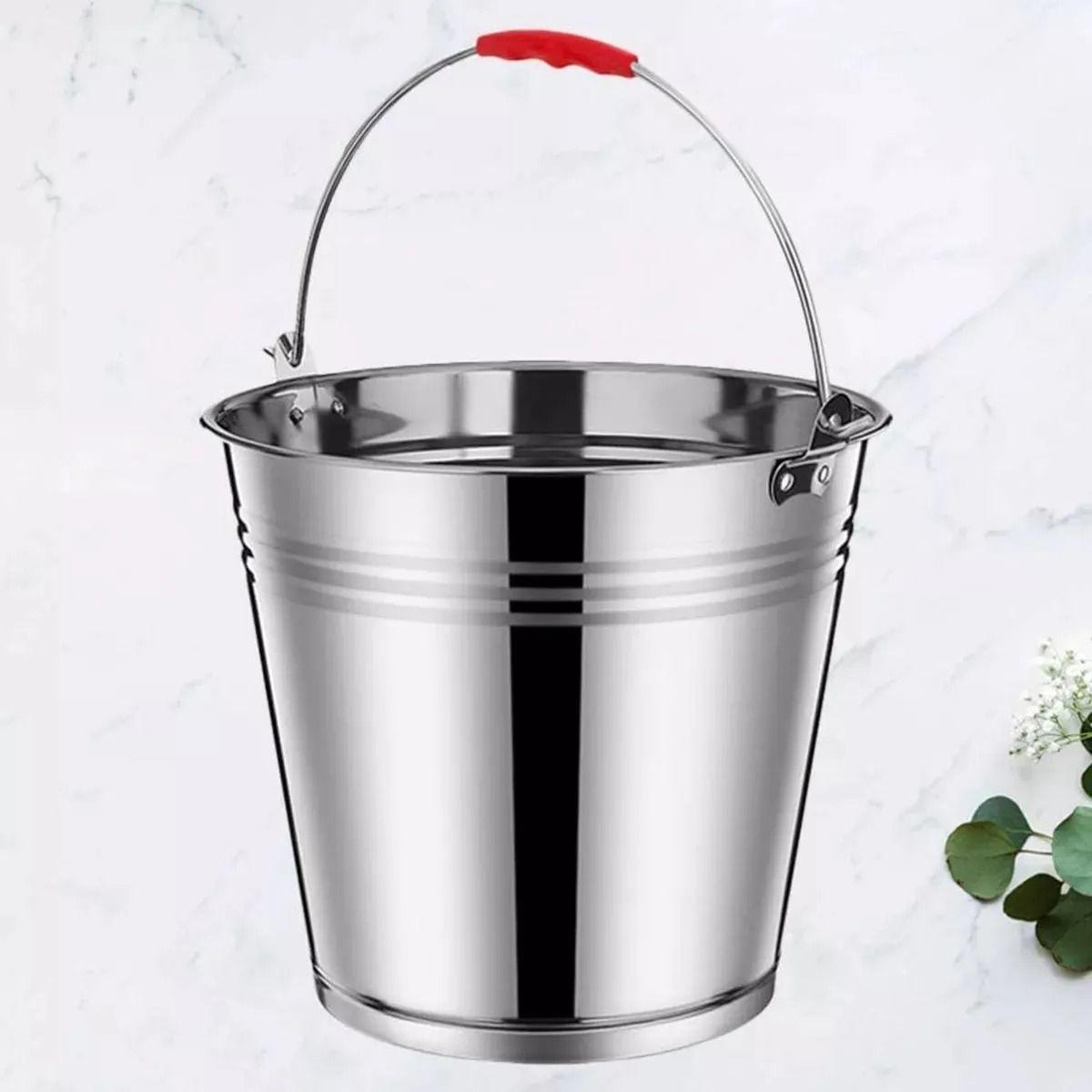 Pack 4 Hielera Cubeta Cubetera Hielo Metalica 12 Ltrs-4