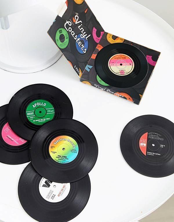 Posavasos Discos de Vinilo Set de 6 unidades-2