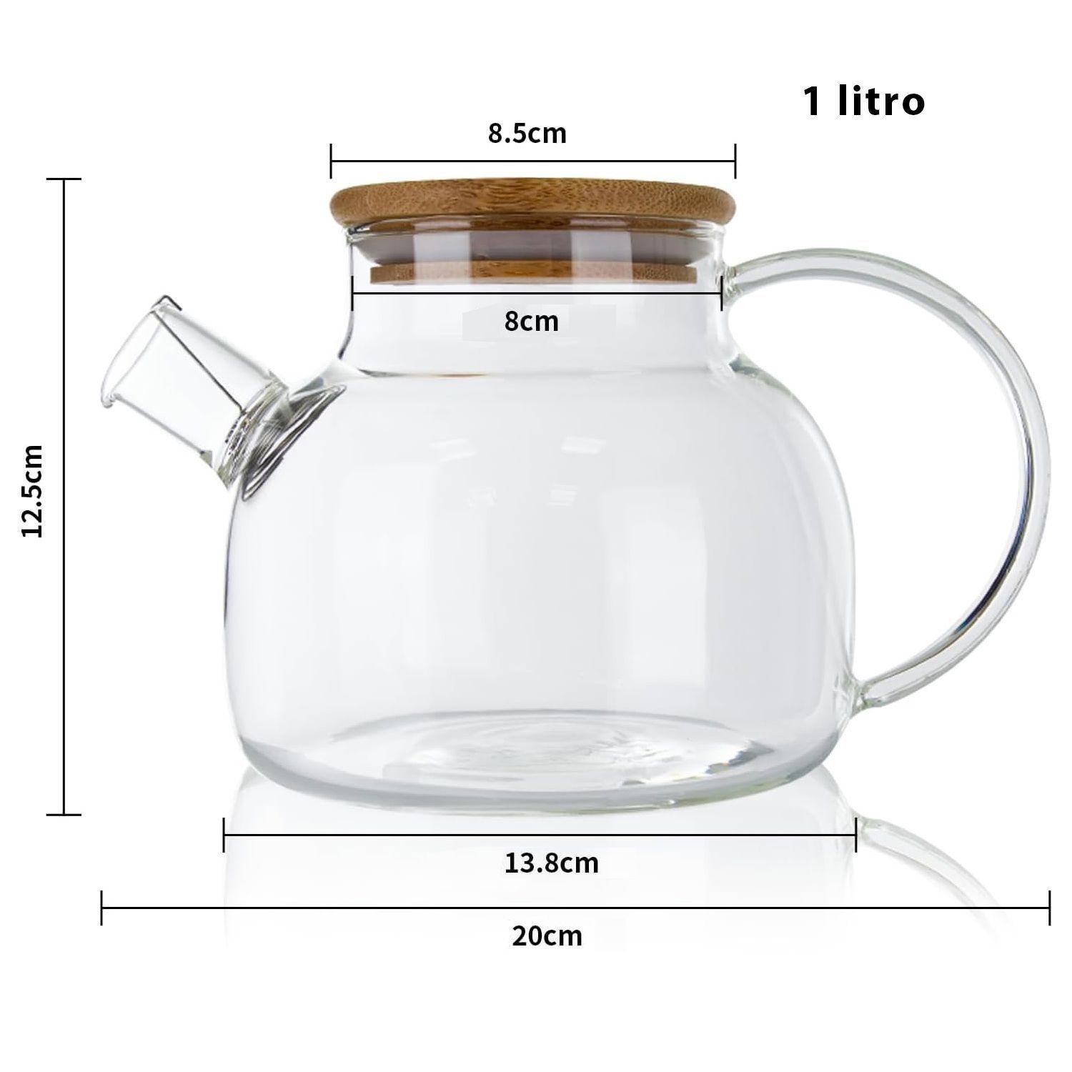 Tetera de Vidrio Borosilicato Resistente al Fuego 1Lt.-4